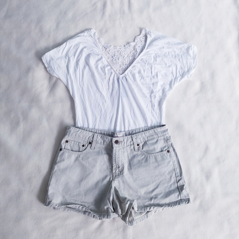 Back Lace White Top